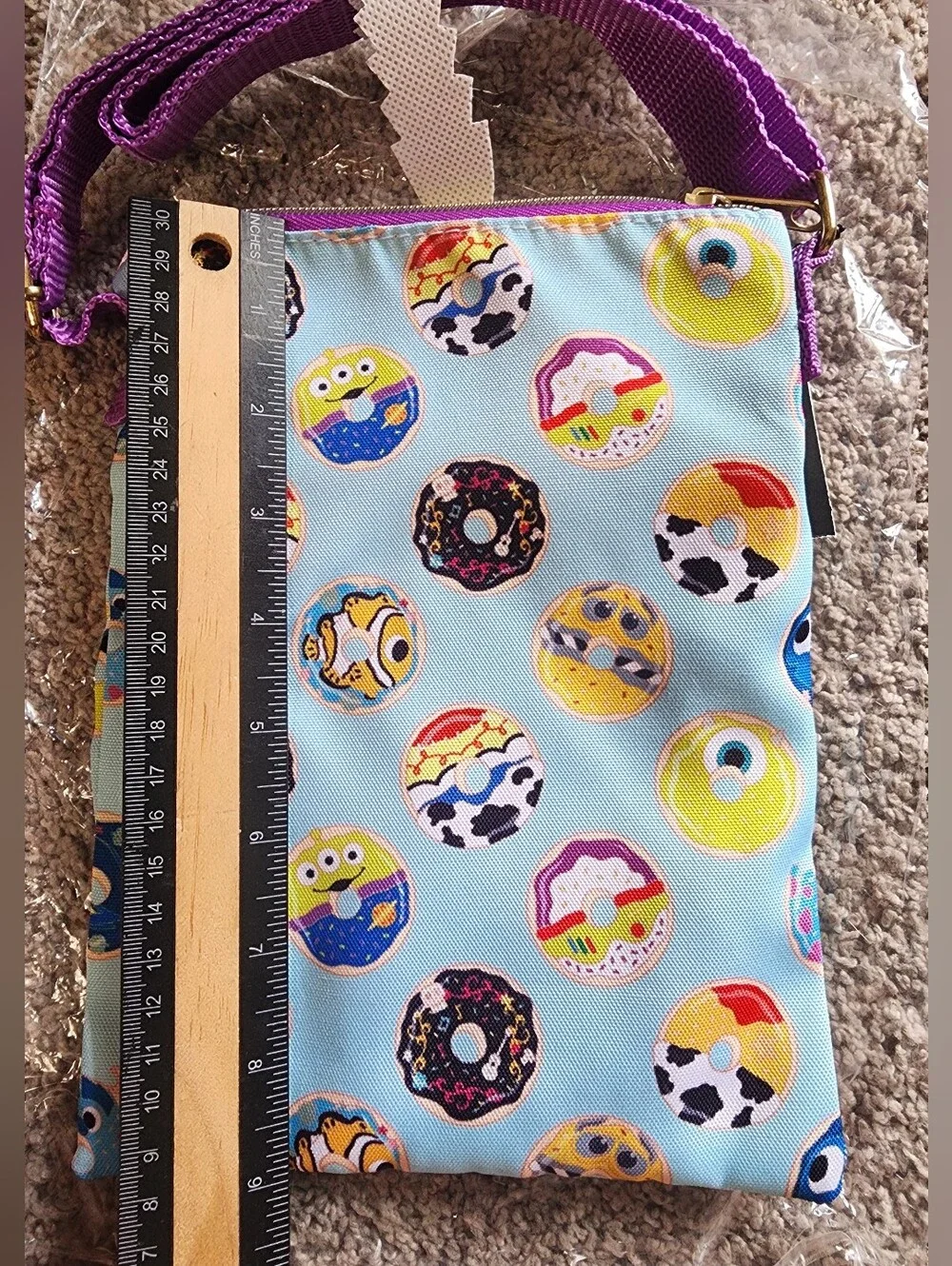 New Loungefly Disney Pixar Characters Donut Passport Crossbody Bag